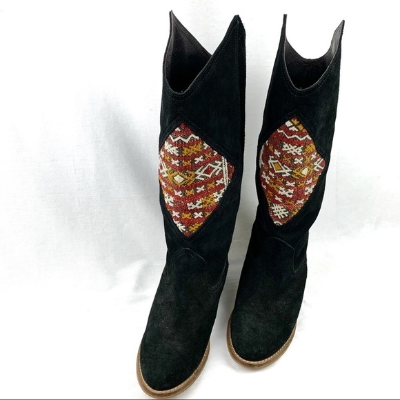 Howsty midki suede embroidered western boho cowboy boots, size 38 - Picture 3 of 15